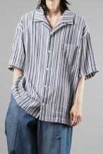 画像をギャラリービューアに読み込む, Juun.J Multi Stripe Open Collar Short Sleeve Shirt (S.BLUE)