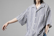 画像をギャラリービューアに読み込む, Juun.J Multi Stripe Open Collar Short Sleeve Shirt (S.BLUE)