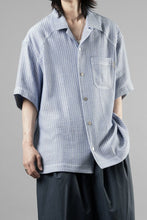Load image into Gallery viewer, Juun.J Blended Cotton Open Collar Short Sleeve Shirt (BLUE)