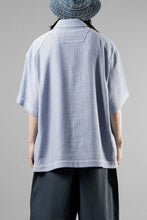 Load image into Gallery viewer, Juun.J Blended Cotton Open Collar Short Sleeve Shirt (BLUE)