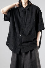 Load image into Gallery viewer, Juun.J Slab Check Full Button Short Sleeve Shirt (BLACK)