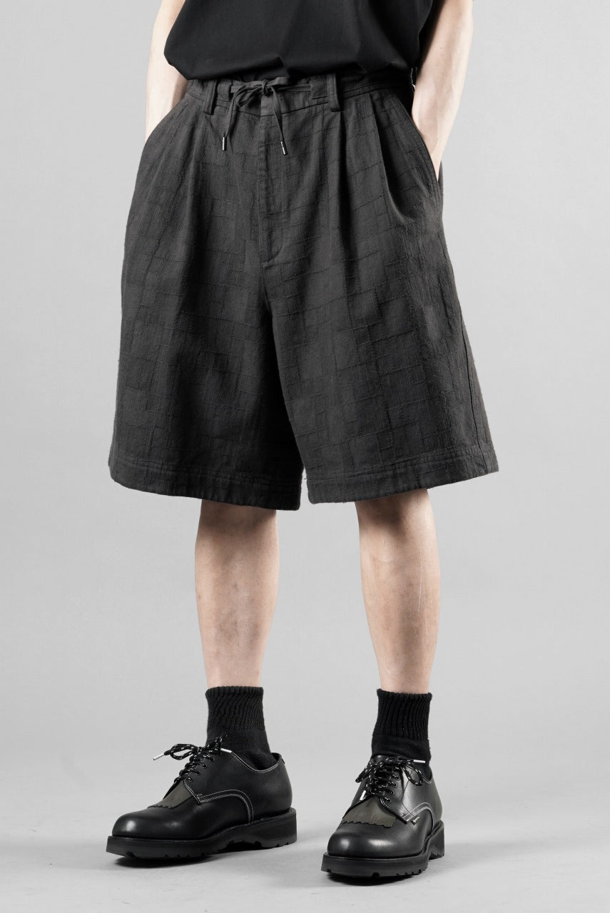 画像をギャラリービューアに読み込む, Juun.J [COMFORT] Square Jacquard Waist String Shorts (Black)