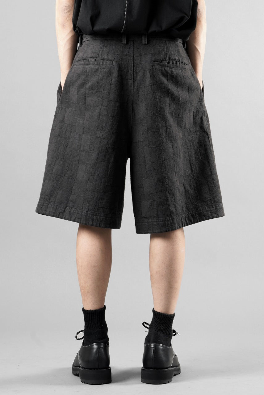 画像をギャラリービューアに読み込む, Juun.J [COMFORT] Square Jacquard Waist String Shorts (Black)