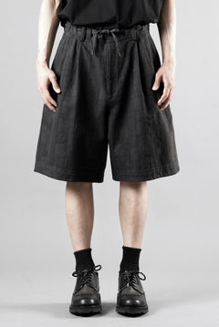 画像をギャラリービューアに読み込む, Juun.J [COMFORT] Square Jacquard Waist String Shorts (Black)