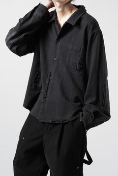 Load image into Gallery viewer, Professor.E REPAIRED FLANNEL SHIRT (BLACK)