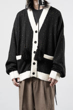 Load image into Gallery viewer, mastermind JAPAN CASHMERE TWEED CARDIGAN (BLACK)