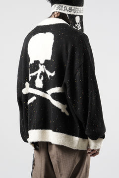 Load image into Gallery viewer, mastermind JAPAN CASHMERE TWEED CARDIGAN (BLACK)