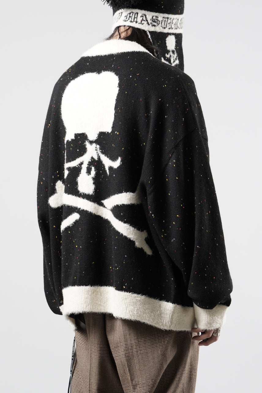 Load image into Gallery viewer, mastermind JAPAN CASHMERE TWEED CARDIGAN (BLACK)