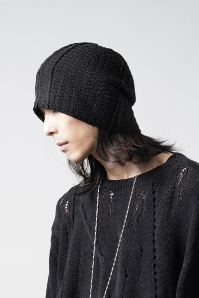 Professor.E TEXTURED KNIT BEANIE (BLACK)