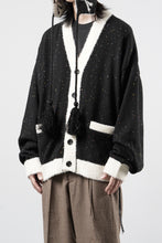 Load image into Gallery viewer, mastermind JAPAN CASHMERE TWEED CARDIGAN (BLACK)