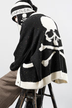 Load image into Gallery viewer, mastermind JAPAN CASHMERE TWEED CARDIGAN (BLACK)
