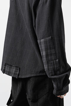 Load image into Gallery viewer, Professor.E REPAIRED FLANNEL SHIRT (BLACK)