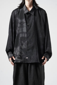 画像をギャラリービューアに読み込む, KLASICA "SH-053-MU" PLAIN BIG SHIRTS / ”KAGO-ZOME" DYED MUSLIN (BLACK GRAY)