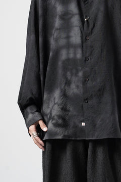画像をギャラリービューアに読み込む, KLASICA "SH-053-MU" PLAIN BIG SHIRTS / ”KAGO-ZOME" DYED MUSLIN (BLACK GRAY)