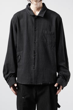 Load image into Gallery viewer, Professor.E REPAIRED FLANNEL SHIRT (BLACK)