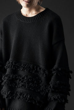 画像をギャラリービューアに読み込む, F/CE. DUAL TEXTURE SHIFTED LINES KNIT (BLACK)