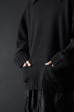 画像をギャラリービューアに読み込む, F/CE. REVERSE PATTERN COLLAR KNIT (BLACK)