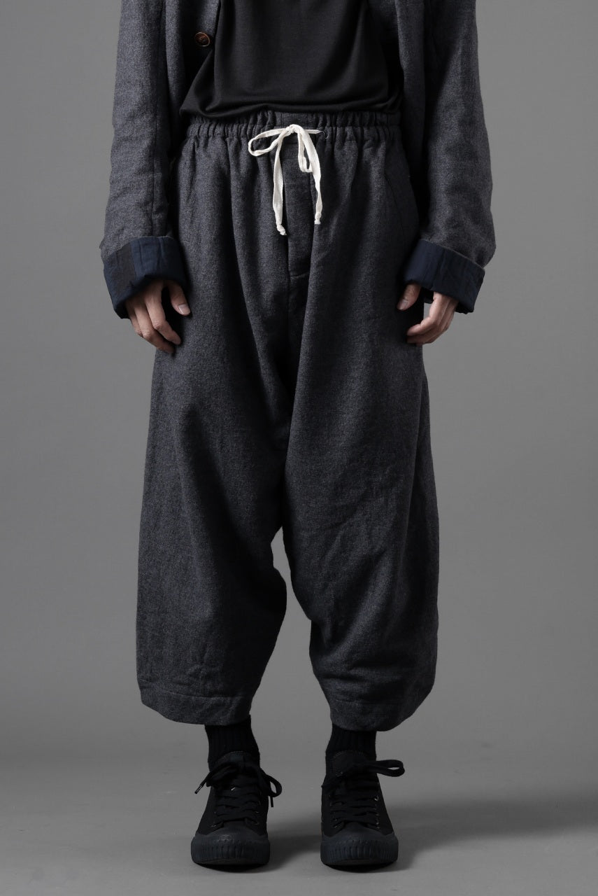 YUTA MATSUOKA baggy pants /compressed wool jersey (dark gray)