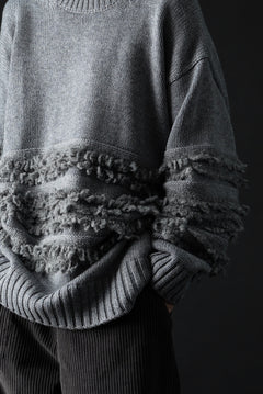 画像をギャラリービューアに読み込む, F/CE. DUAL TEXTURE SHIFTED LINES KNIT (CHARCOAL)