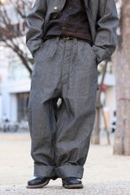 画像をギャラリービューアに読み込む, KLASICA &quot;ROCKWELL&quot; LOW CLOTCH APRON WORKER PANTS / 9.7oz COTTON x LINEN CHAMBRAY (GRAY DENIM)