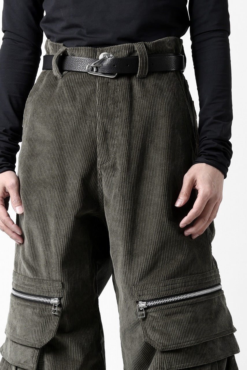 A.F ARTEFACT CARGO ZIP BAGGY PANTS / CORDUROY (KHAKI)