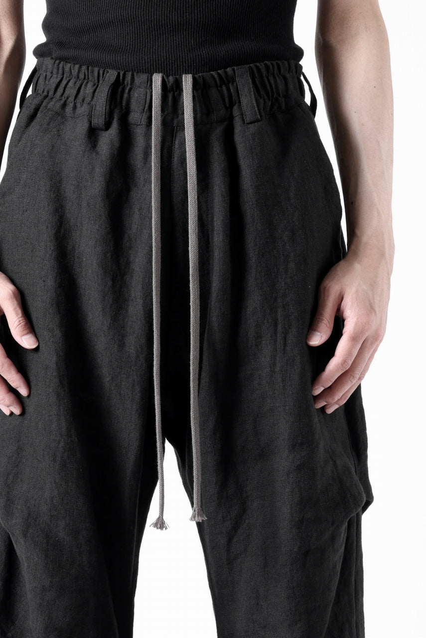 A.F ARTEFACT TUCK VOLUME BAGGY PANTS / ORGANIC LINEN (BLACK)