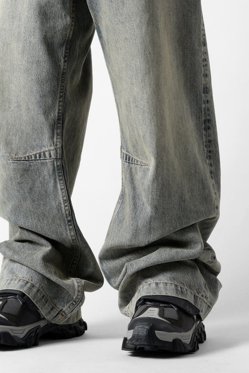 entire studios HEAVY DENIM CARGO TROUSERS (SURFACE WAVE)