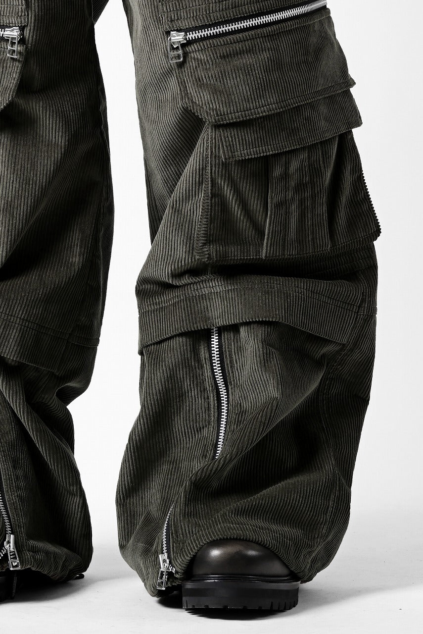 A.F ARTEFACT CARGO ZIP BAGGY PANTS / CORDUROY (KHAKI)