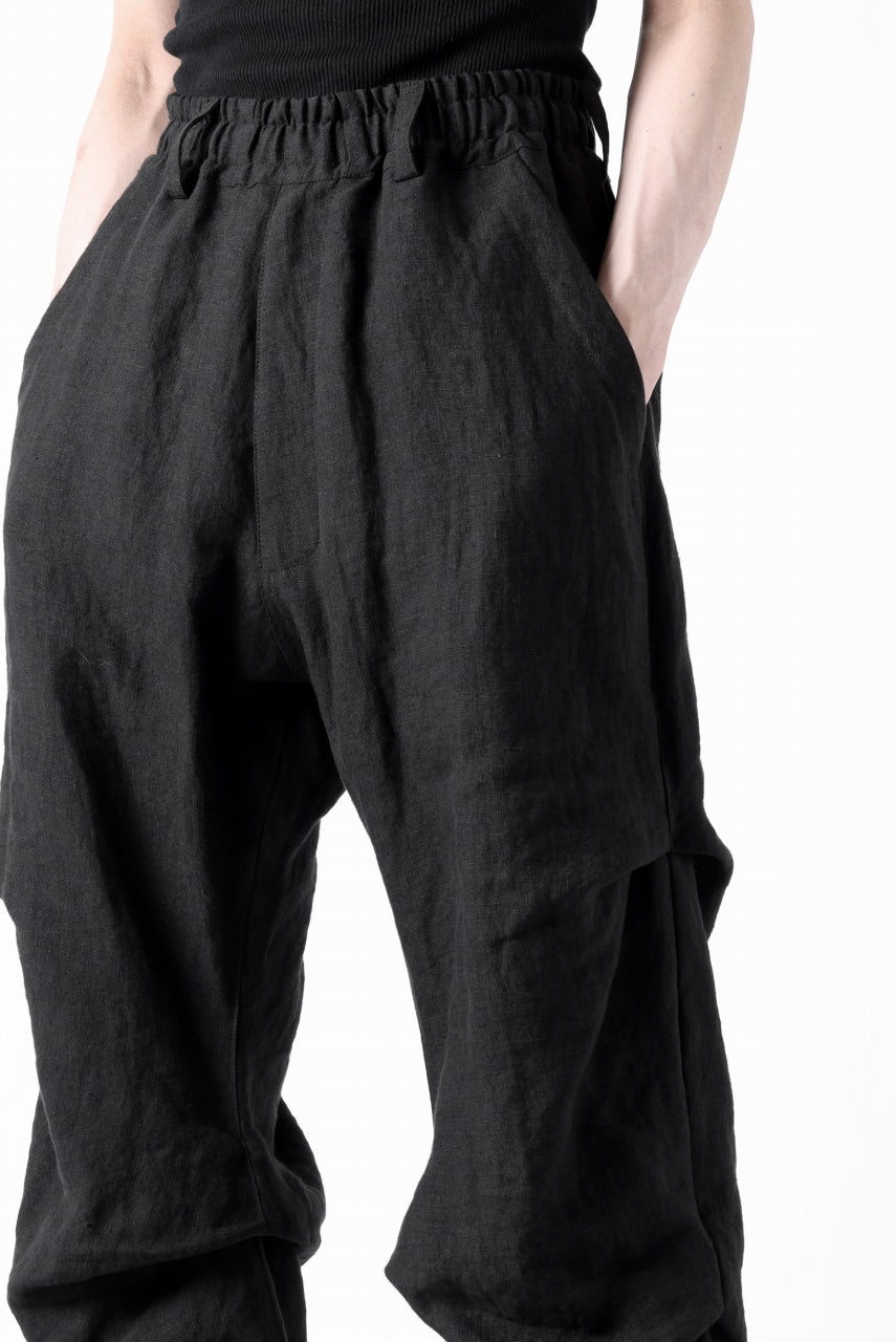 A.F ARTEFACT TUCK VOLUME BAGGY PANTS / ORGANIC LINEN (BLACK)