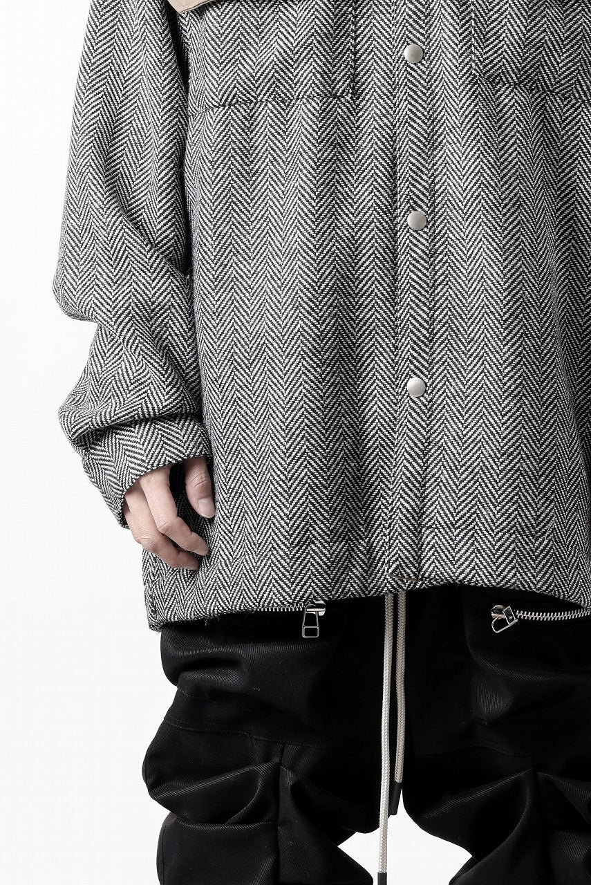 A.F ARTEFACT TWEED COVERALL SHIRT (BLACK x WHITE)