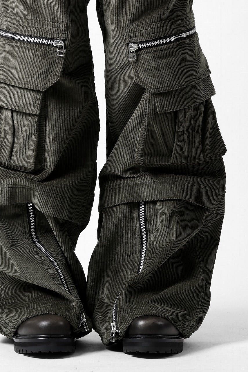 A.F ARTEFACT CARGO ZIP BAGGY PANTS / CORDUROY (KHAKI)