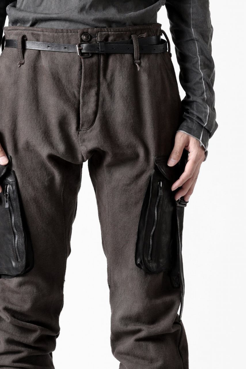 画像をギャラリービューアに読み込む, incarnation SLIM ARMY PANTS MP-3 / DYEING CANVAS+HORSE LEATHER (BROWN GRAY)