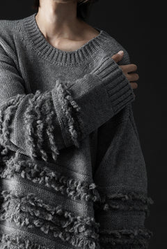 画像をギャラリービューアに読み込む, F/CE. DUAL TEXTURE SHIFTED LINES KNIT (CHARCOAL)