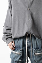 画像をギャラリービューアに読み込む, A.F ARTEFACT LAYERED SLEEVE OVER SIZE SHIRTS / SERGE TWILL (L.GREY)