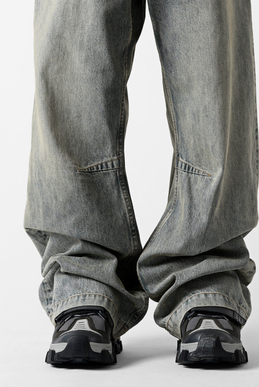 entire studios HEAVY DENIM CARGO TROUSERS (SURFACE WAVE)