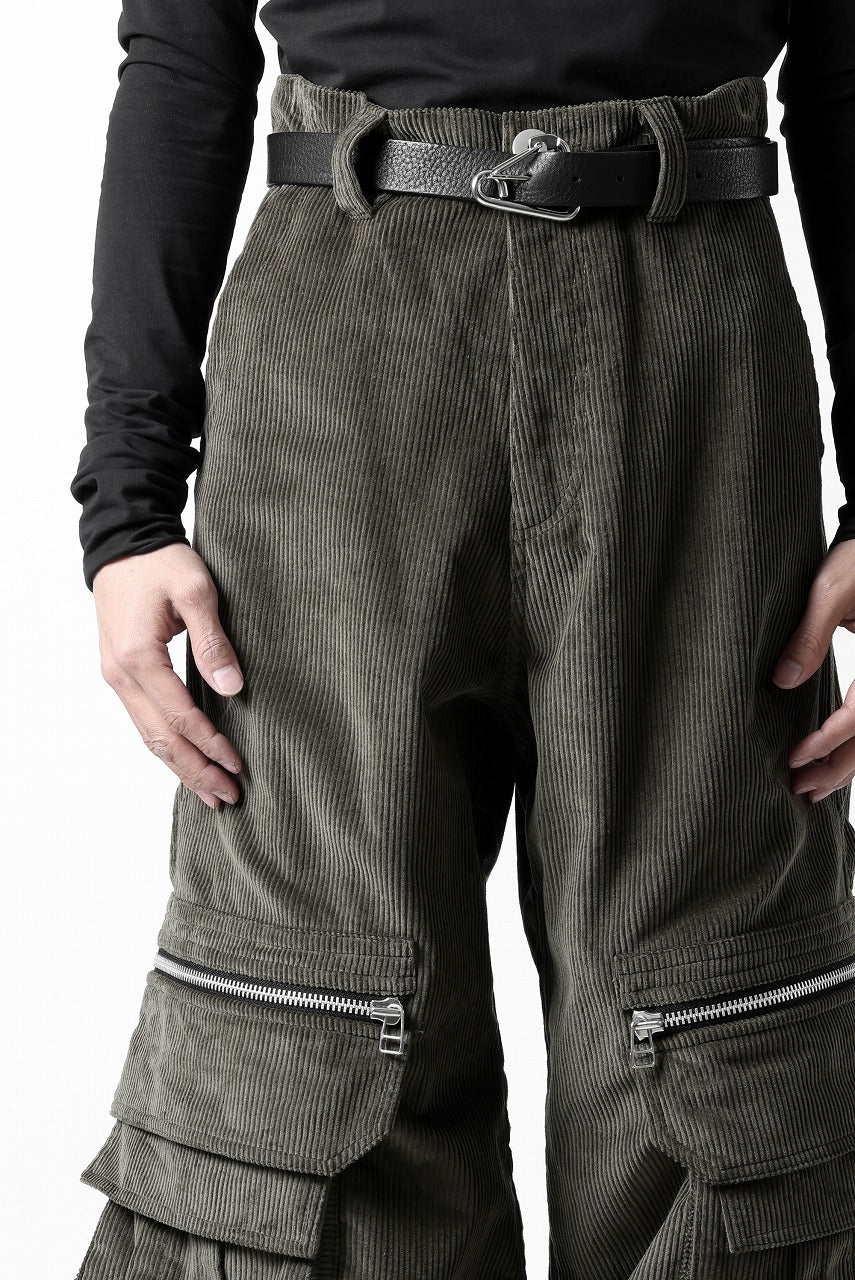 A.F ARTEFACT CARGO ZIP BAGGY PANTS / CORDUROY (KHAKI)