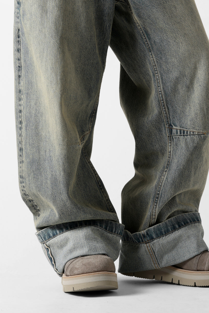 entire studios HEAVY DENIM CARGO TROUSERS (SURFACE WAVE)