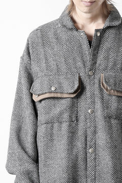 画像をギャラリービューアに読み込む, A.F ARTEFACT TWEED COVERALL SHIRT (BLACK x WHITE)