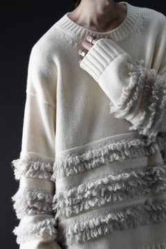 画像をギャラリービューアに読み込む, F/CE. DUAL TEXTURE SHIFTED LINES KNIT (IVORY)