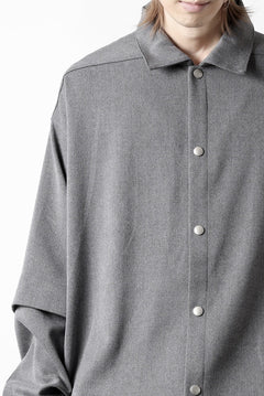 画像をギャラリービューアに読み込む, A.F ARTEFACT LAYERED SLEEVE OVER SIZE SHIRTS / SERGE TWILL (L.GREY)