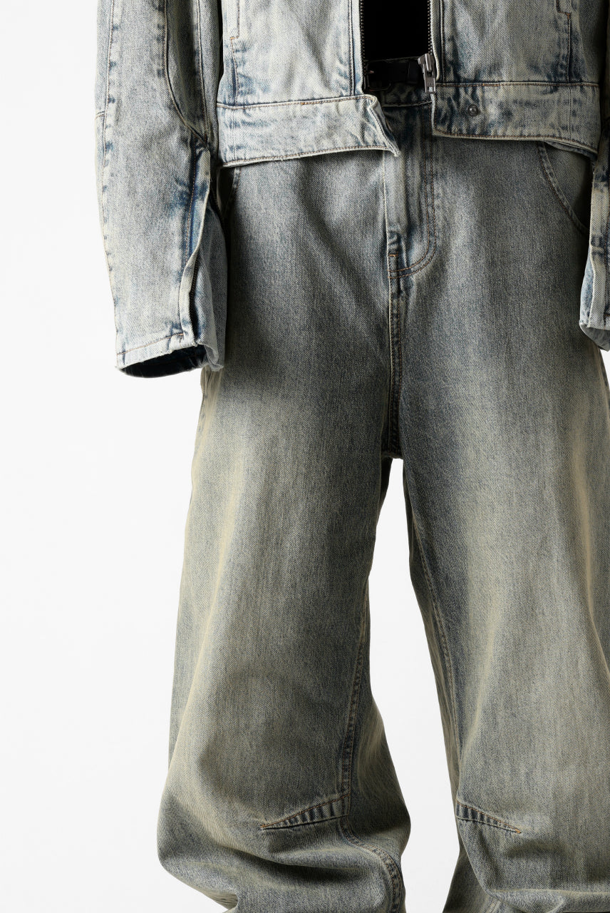 entire studios HEAVY DENIM CARGO TROUSERS (SURFACE WAVE)