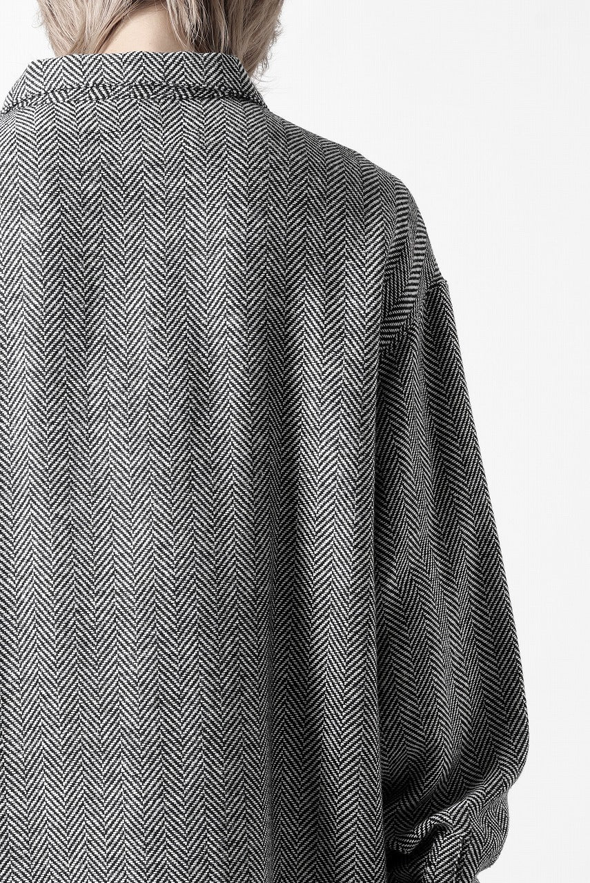 A.F ARTEFACT TWEED COVERALL SHIRT (BLACK x WHITE)