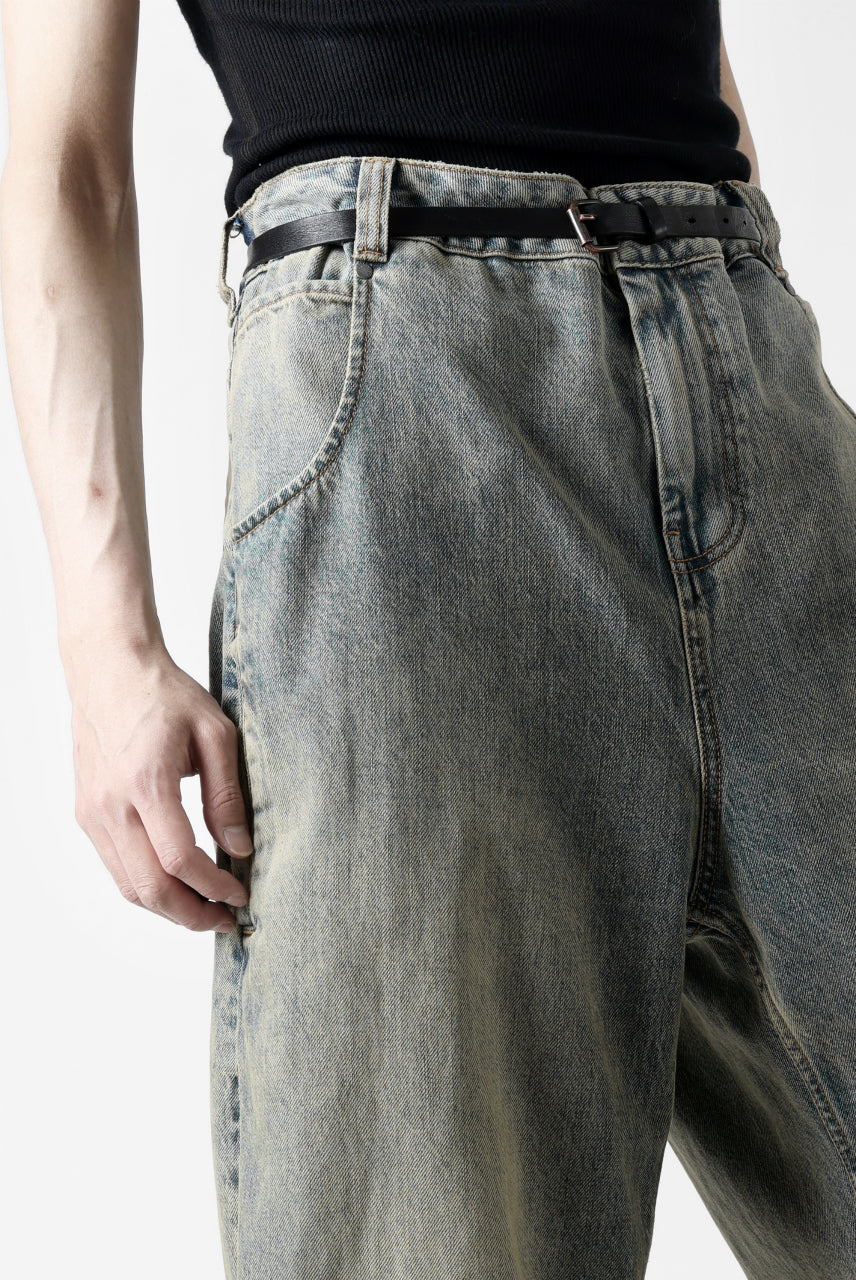 entire studios HEAVY DENIM CARGO TROUSERS (SURFACE WAVE)