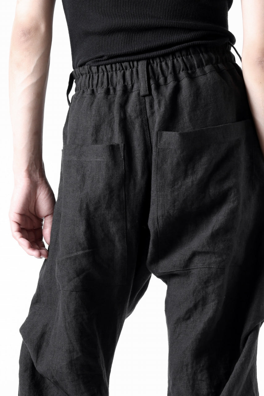 A.F ARTEFACT TUCK VOLUME BAGGY PANTS / ORGANIC LINEN (BLACK)