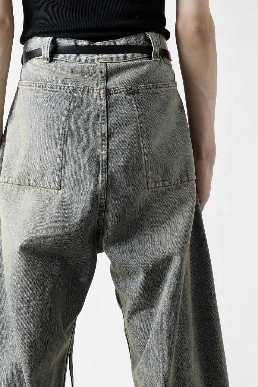 entire studios HEAVY DENIM CARGO TROUSERS (SURFACE WAVE)