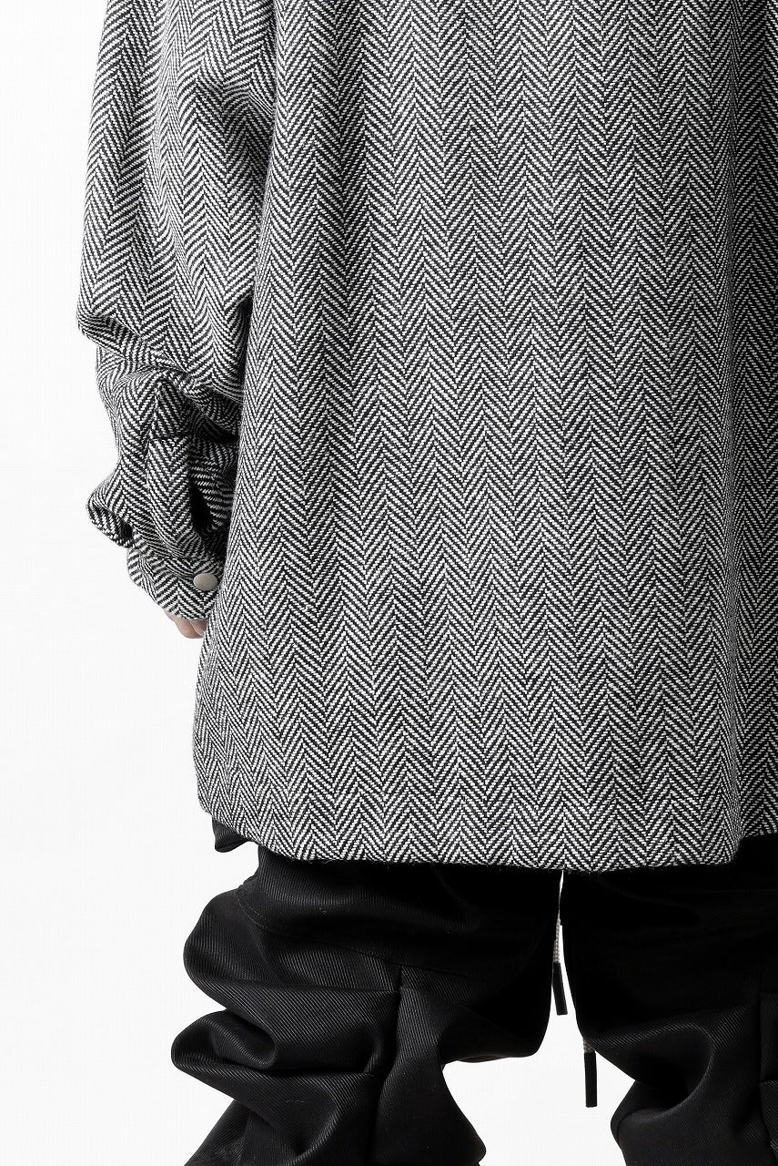 画像をギャラリービューアに読み込む, A.F ARTEFACT TWEED COVERALL SHIRT (BLACK x WHITE)