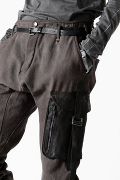 画像をギャラリービューアに読み込む, incarnation SLIM ARMY PANTS MP-3 / DYEING CANVAS+HORSE LEATHER (BROWN GRAY)