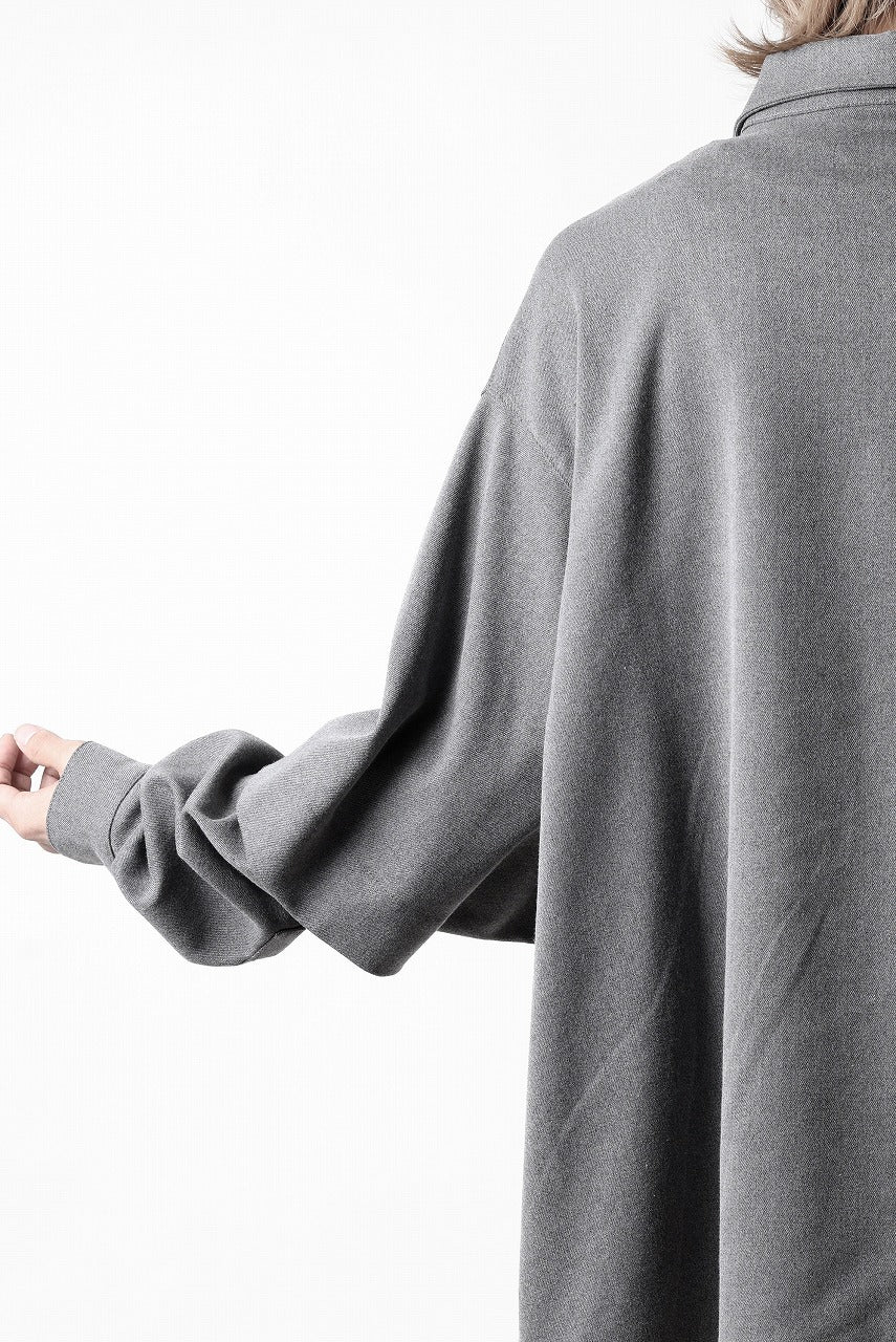 A.F ARTEFACT LAYERED SLEEVE OVER SIZE SHIRTS / SERGE TWILL (L.GREY)