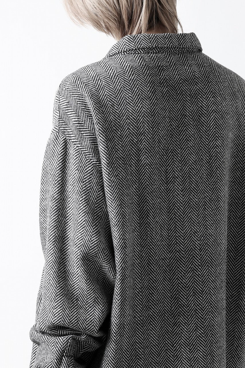 A.F ARTEFACT TWEED COVERALL SHIRT (BLACK x WHITE)