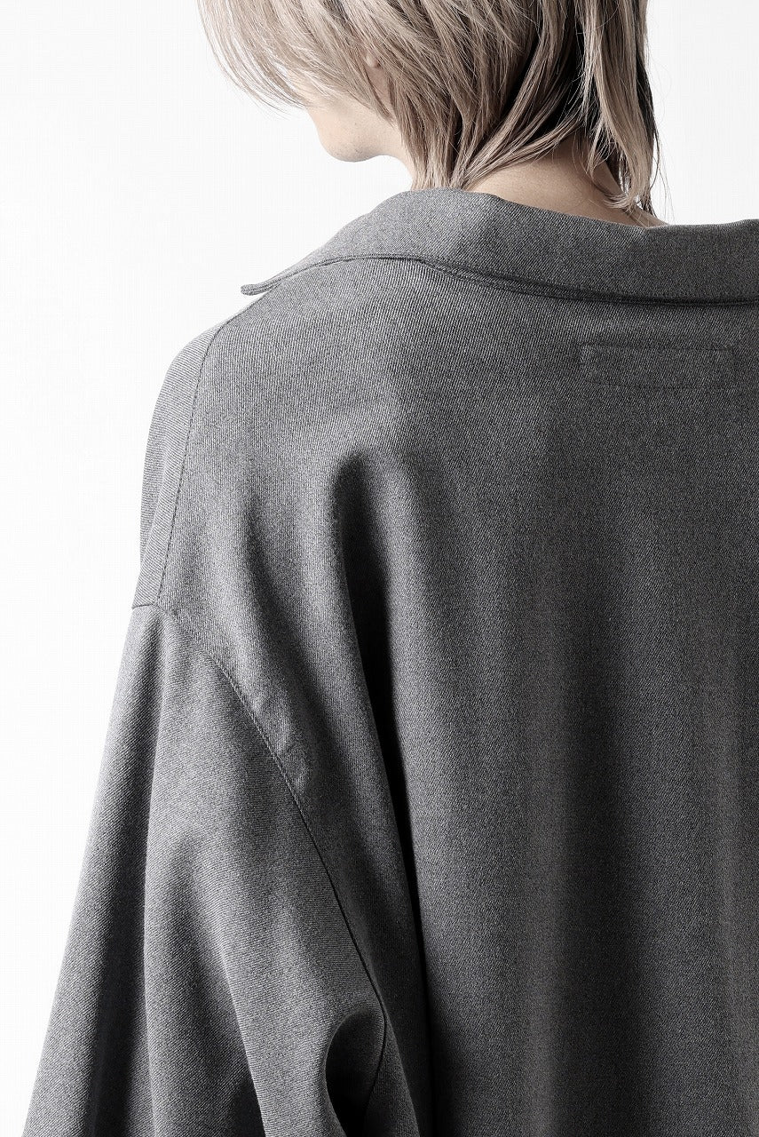 A.F ARTEFACT LAYERED SLEEVE OVER SIZE SHIRTS / SERGE TWILL (L.GREY)